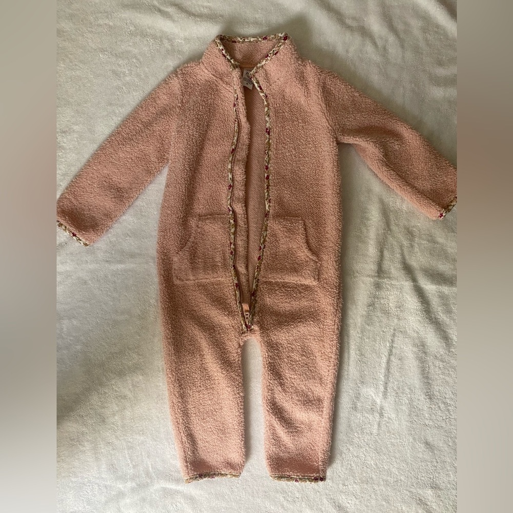 24 month mauve colored Sherpa jumpsuit.